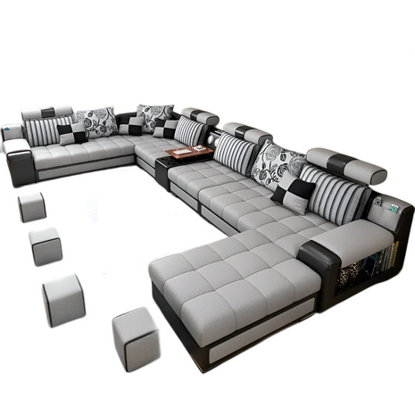Multifunctional Contemporary Fabric Sectional Sofa