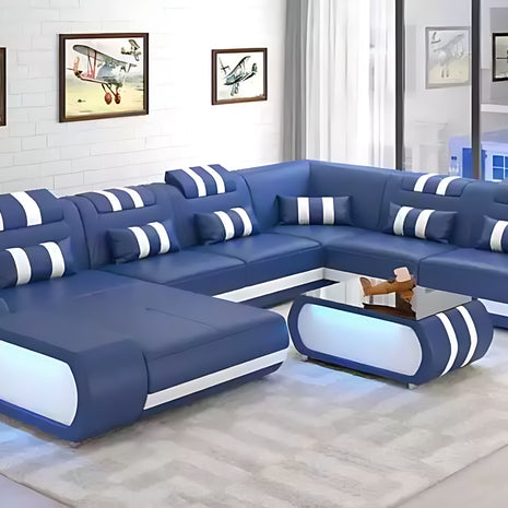 Leather Sectional Sofa With LED Lights / Ruchi 