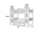 Wooden Castle Bunk Bed With Slide