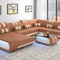Leather Sectional Sofa With LED Lights