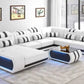 Leather Sectional Sofa With LED Lights / Ruchi