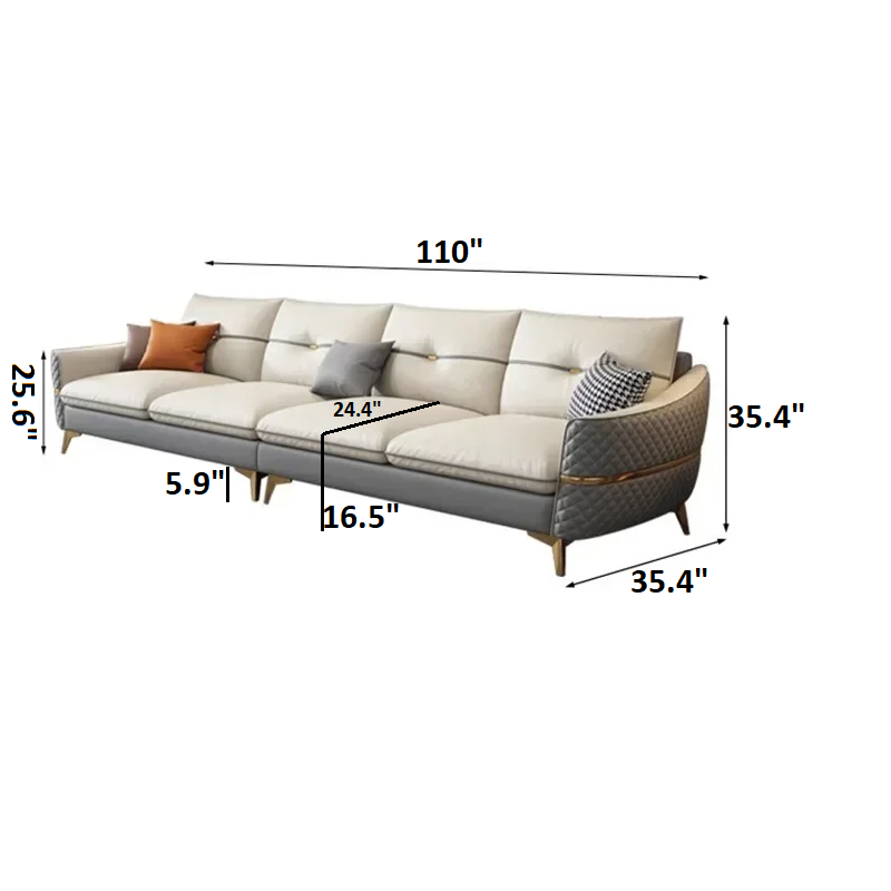 Elegant 4 Seater Leather Sofa