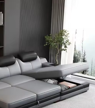 Multifunctional LED Leather Recliner Sofa Bed / Ruchi
