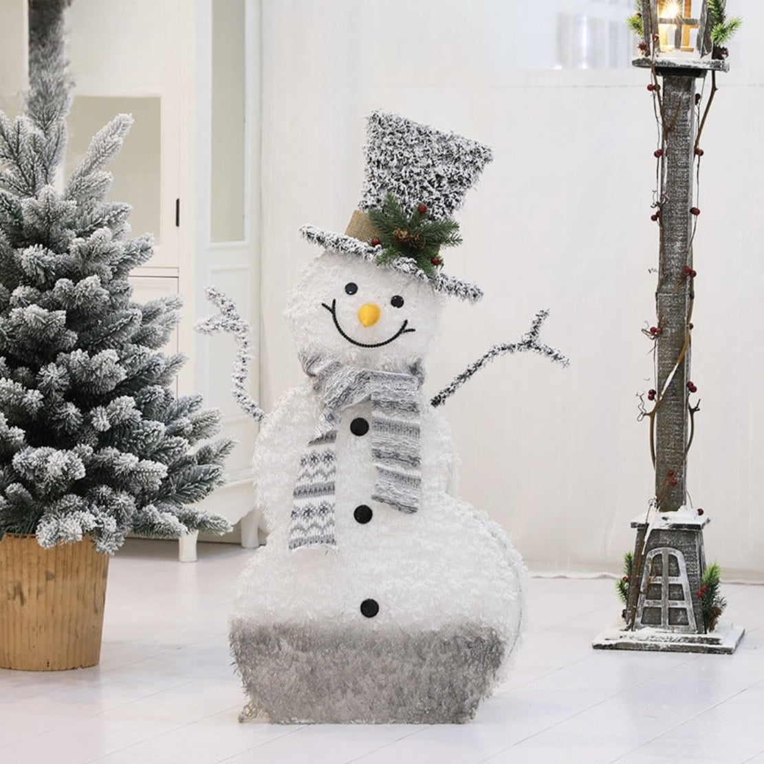 Christmas Snowman Metal Decorations With LED / Ruchi