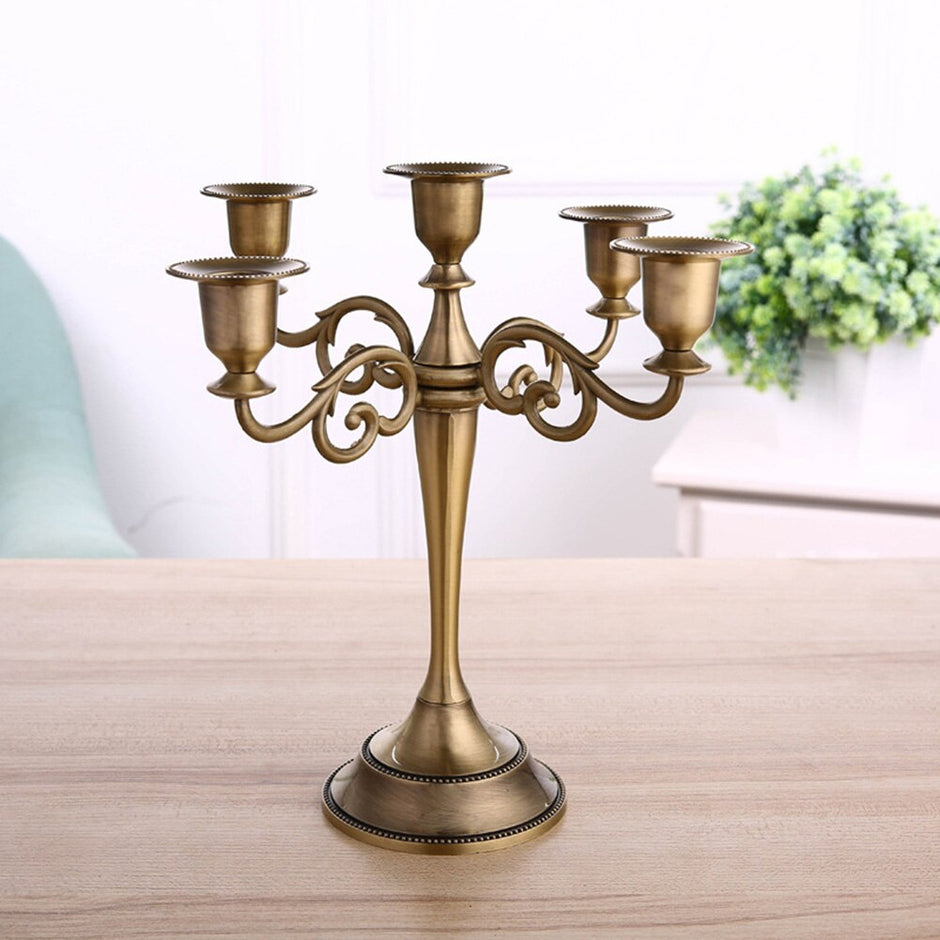 Vintage Metal Candle Holder Centerpiece / Ruchi