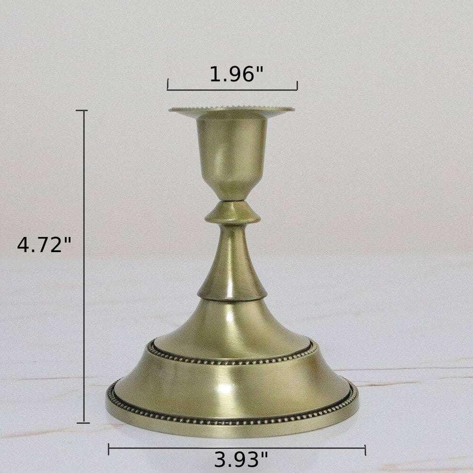 Vintage Metal Candle Holder Pillar / Ruchi