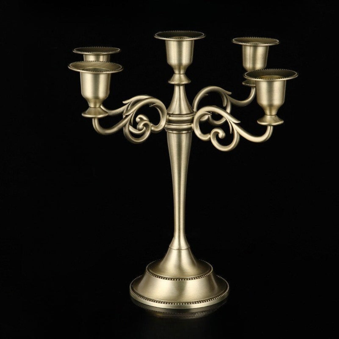 Vintage Metal Candle Holder Pillar / Ruchi