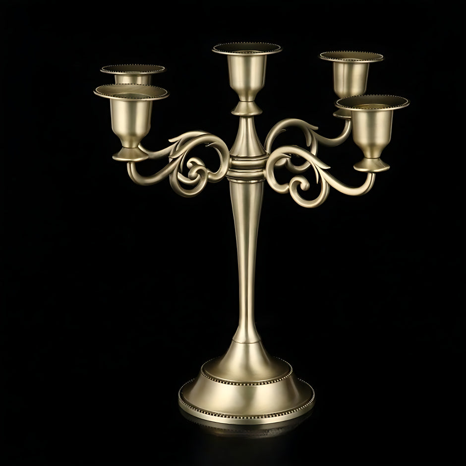 Vintage Metal Candle Holder Pillar / Ruchi