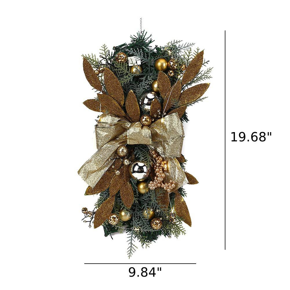 Artificial Stairway Christmas Wreath With LED Lights / Ruchi