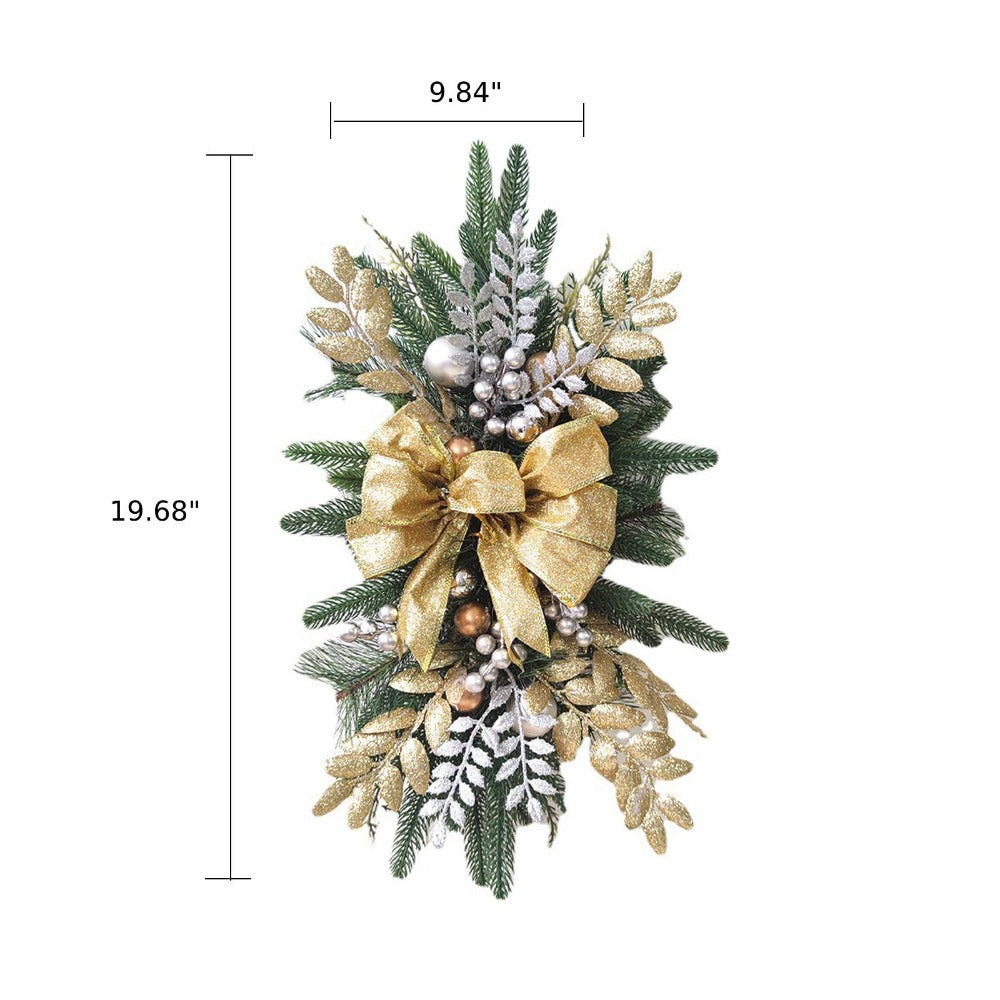 Artificial Stairway Christmas Wreath With LED Lights / Ruchi
