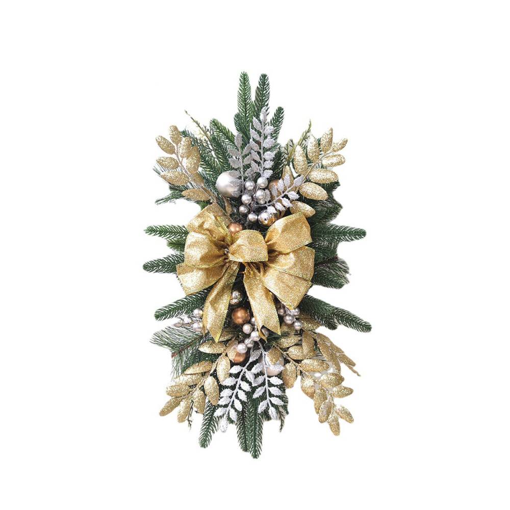 Artificial Stairway Christmas Wreath With LED Lights / Ruchi