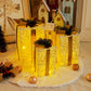 Decorative Christmas Metal Gift Boxes With LED