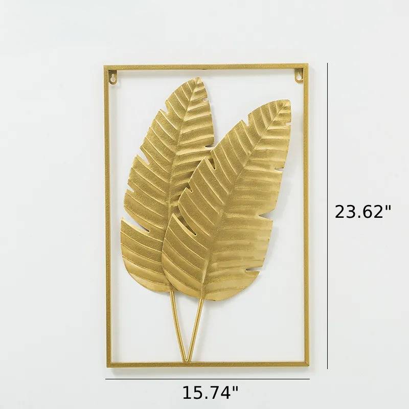 Endearing Leaf Style Golden Metal Wall Hanging / Ruchi