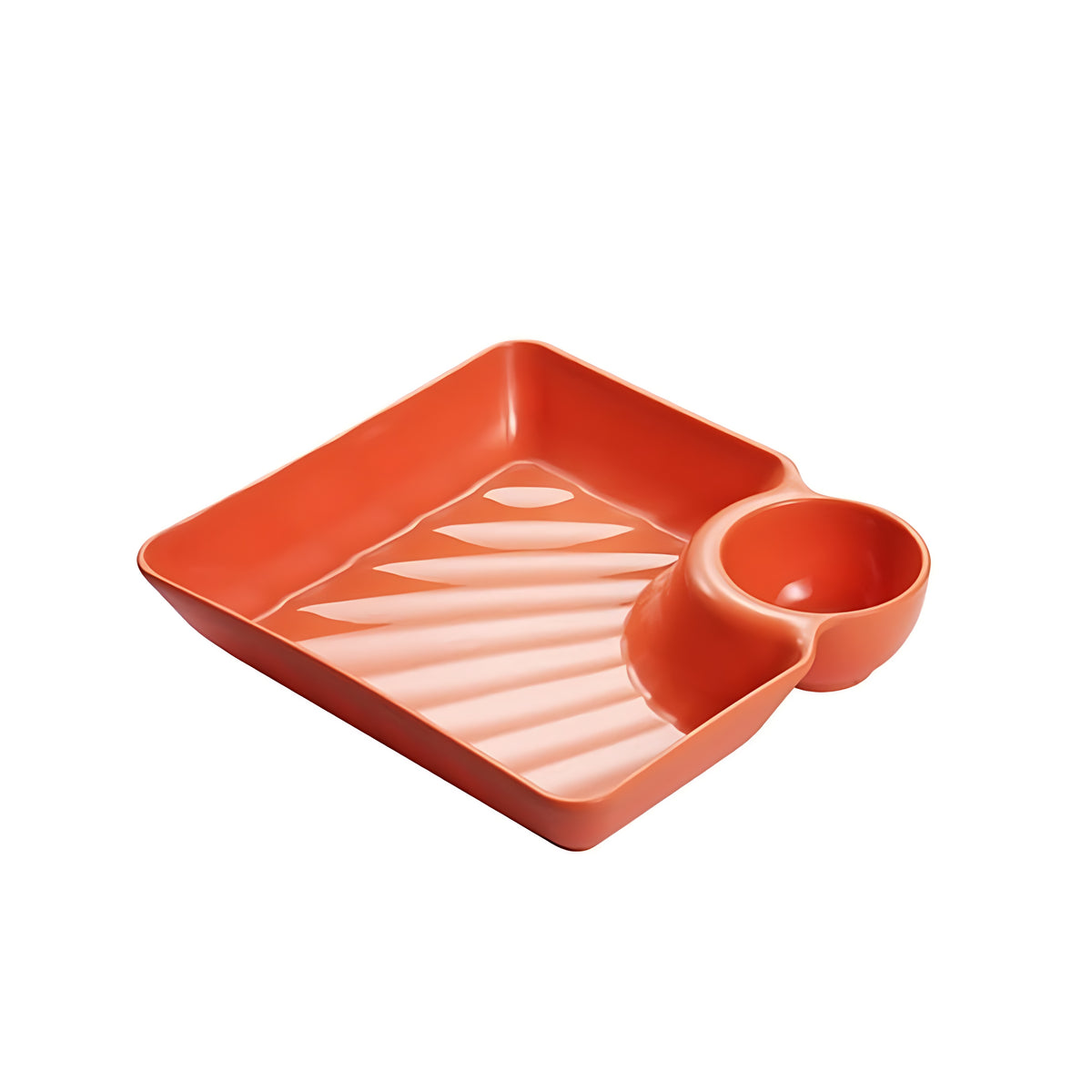 Designer Serving Tray For Snacks With Sauce Holder / Ruchi