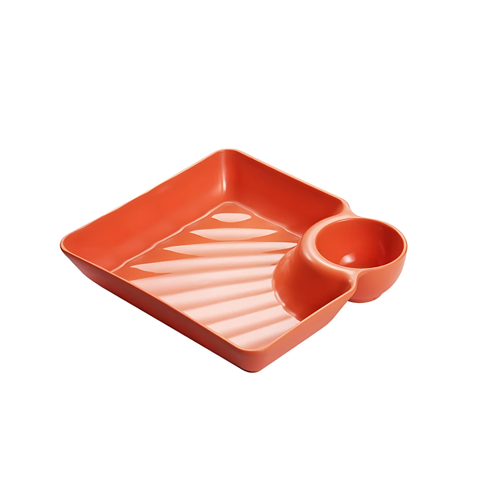Designer Serving Tray For Snacks With Sauce Holder / Ruchi