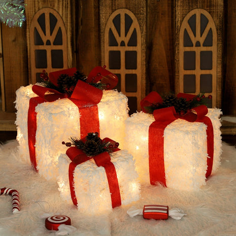 Christmas Gift Box Decorations Set With LED / Ruchi