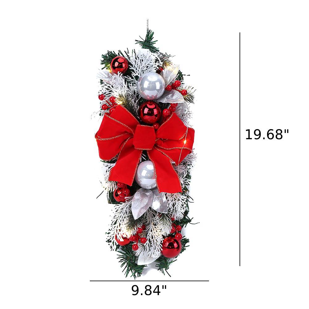 Artificial Stairway Christmas Wreath With LED Lights / Ruchi