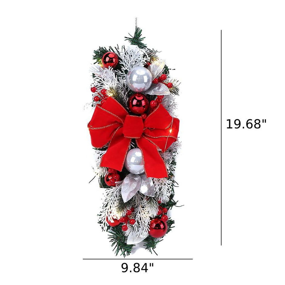 Artificial Stairway Christmas Wreath With LED Lights / Ruchi