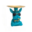 Charming Dog Statue With Metal Tray / Ruchi