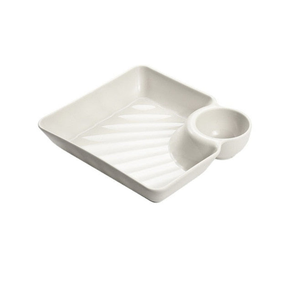 Designer Serving Tray For Snacks With Sauce Holder / Ruchi
