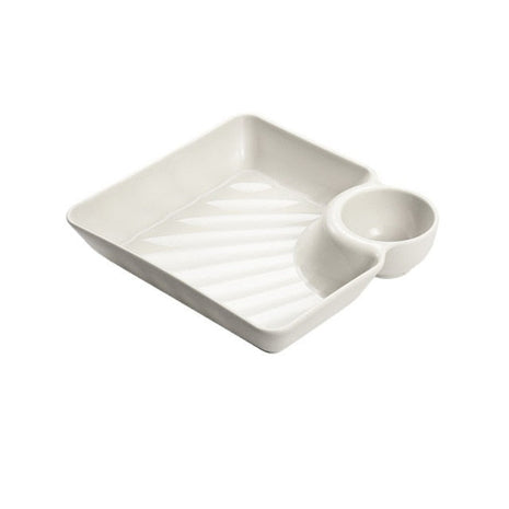 Designer Serving Tray For Snacks With Sauce Holder / Ruchi