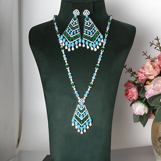 2 Pieces Bridal Jewelry Set Of Platinum