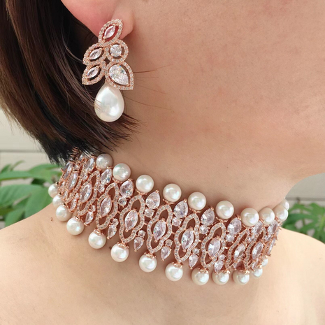 Crystal Choker Necklace Set