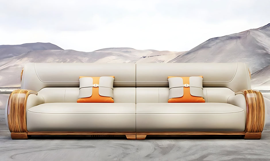 European Royal Leather Sofa Set