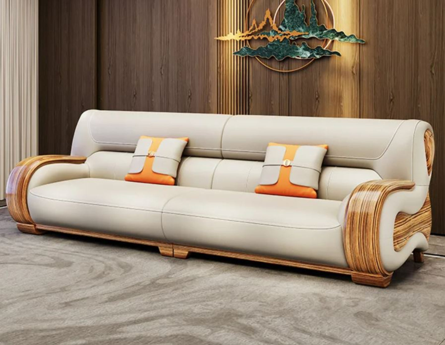 1+2+3 Seater Royal Leather Sofa Set / Ruchi