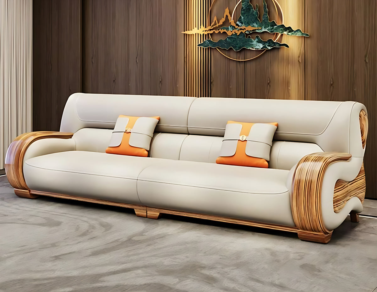 European Royal Leather Sofa Set