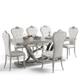 Captivating Base Marble Top Dining Table With 6 Chairs / Ruchi