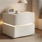 Solid Wooden Leather Bedside Table With LED / Ruchi
