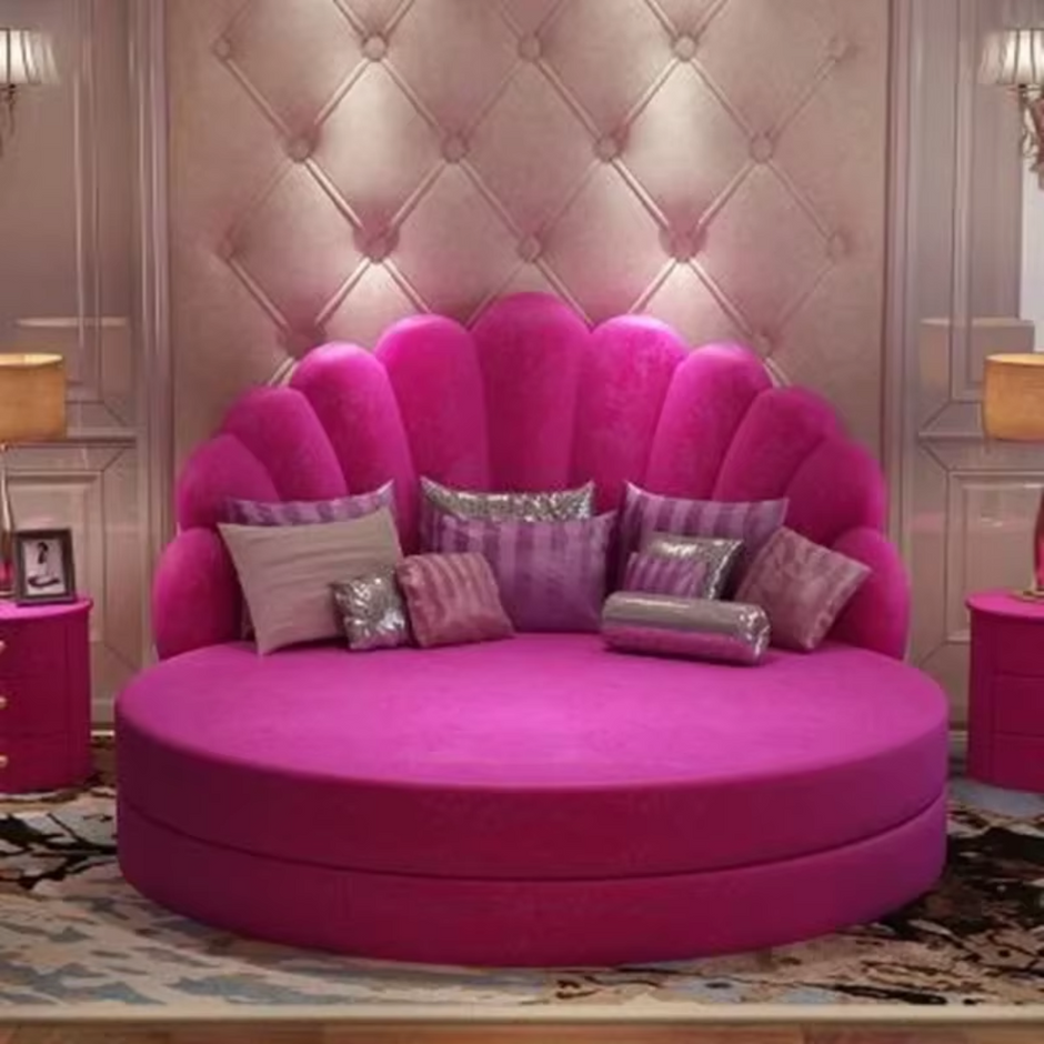 Luxury Velvet Round Bed / Ruchi