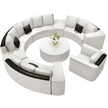 White Leather Round Circular Sofa Set / Ruchi