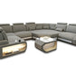 U-Shaped Fabric Sectional Sofa With LED Lights