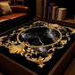 Black Gold Non-Skid Flannel Rug / Ruchi