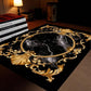 Black Gold Non-Skid Flannel Rug / Ruchi