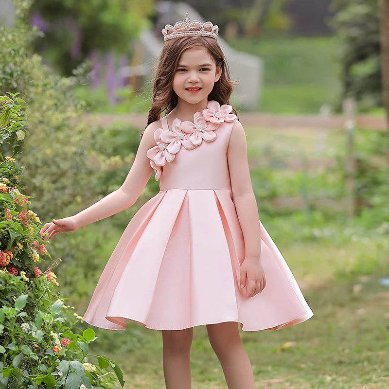 Modern Princess Flower Decorated Kids Party Wear / Ruchi