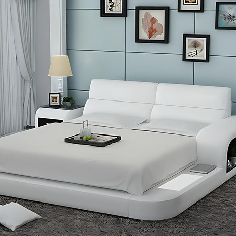 Modern LED Platform Leather Bed / Ruchi