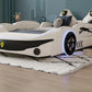 LED Leather Kids Car Bed With Mattress / Ruchi
