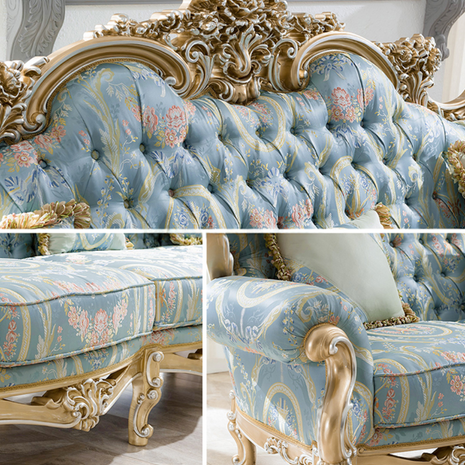 Liville Floral Fabric European Sofa Set / Ruchi