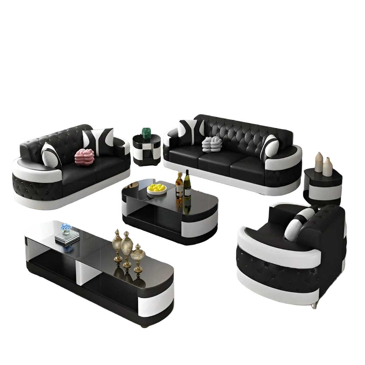3-Piece Living Room Leather Sofa Set / Ruchi