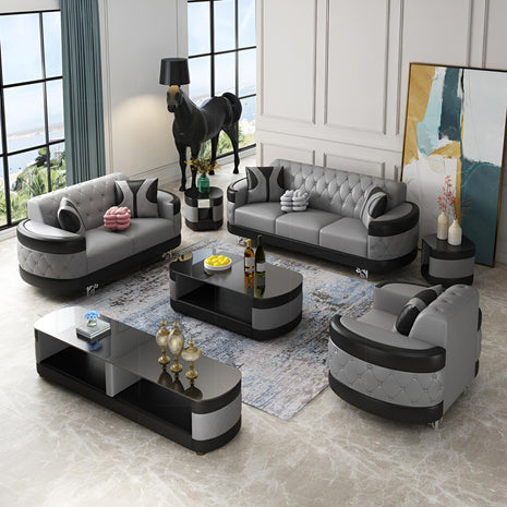 3-Piece Living Room Leather Sofa Set / Ruchi