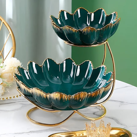 Modern Fruit Stand With 2 Bowls For Counter / Ruchi