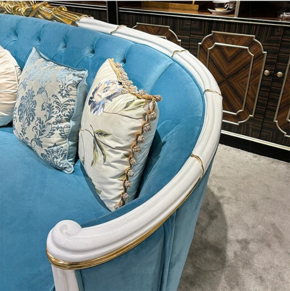 Velvet European Sofa Set of 3 / Ruchi