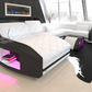 LED Sectional Sofa With Leather Upholstery