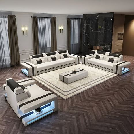 Elegant Design LED Leather Sofa Set / Ruchi