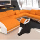 Diamond Design LED Embedded Leather Sectional-Sofa