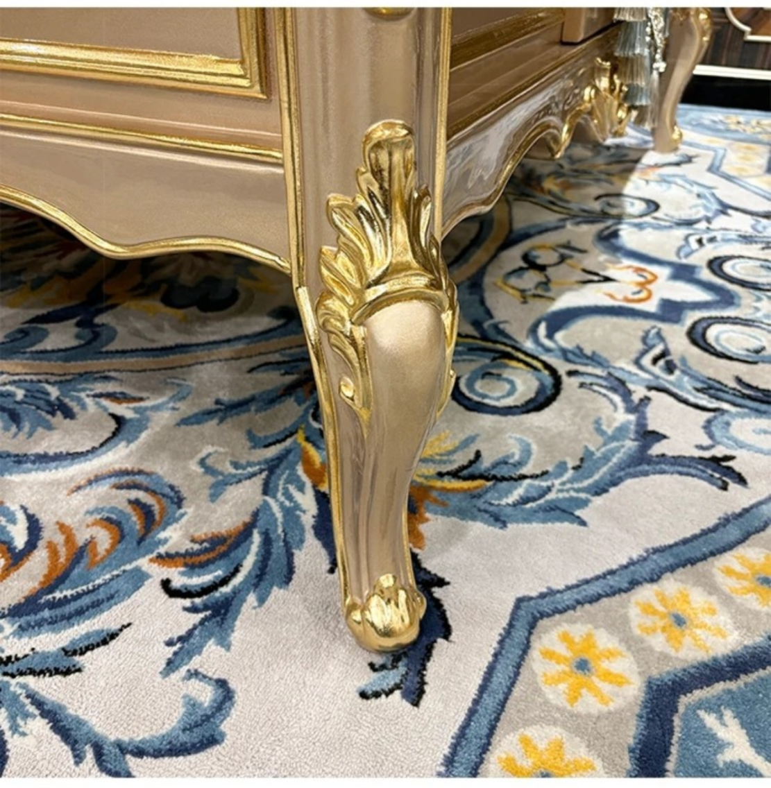European Marble Top Coffee Table With Storage