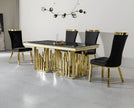Shiny Marble Dining Table Set